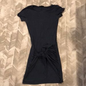 Navy blue mini dress with tie front detail